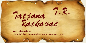 Tatjana Ratkovac vizit kartica